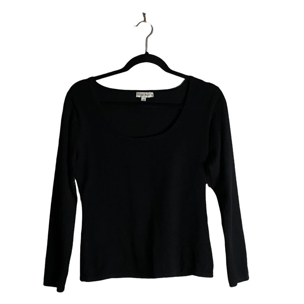 Fred David Women's Black Soft Knit Crewneck Top